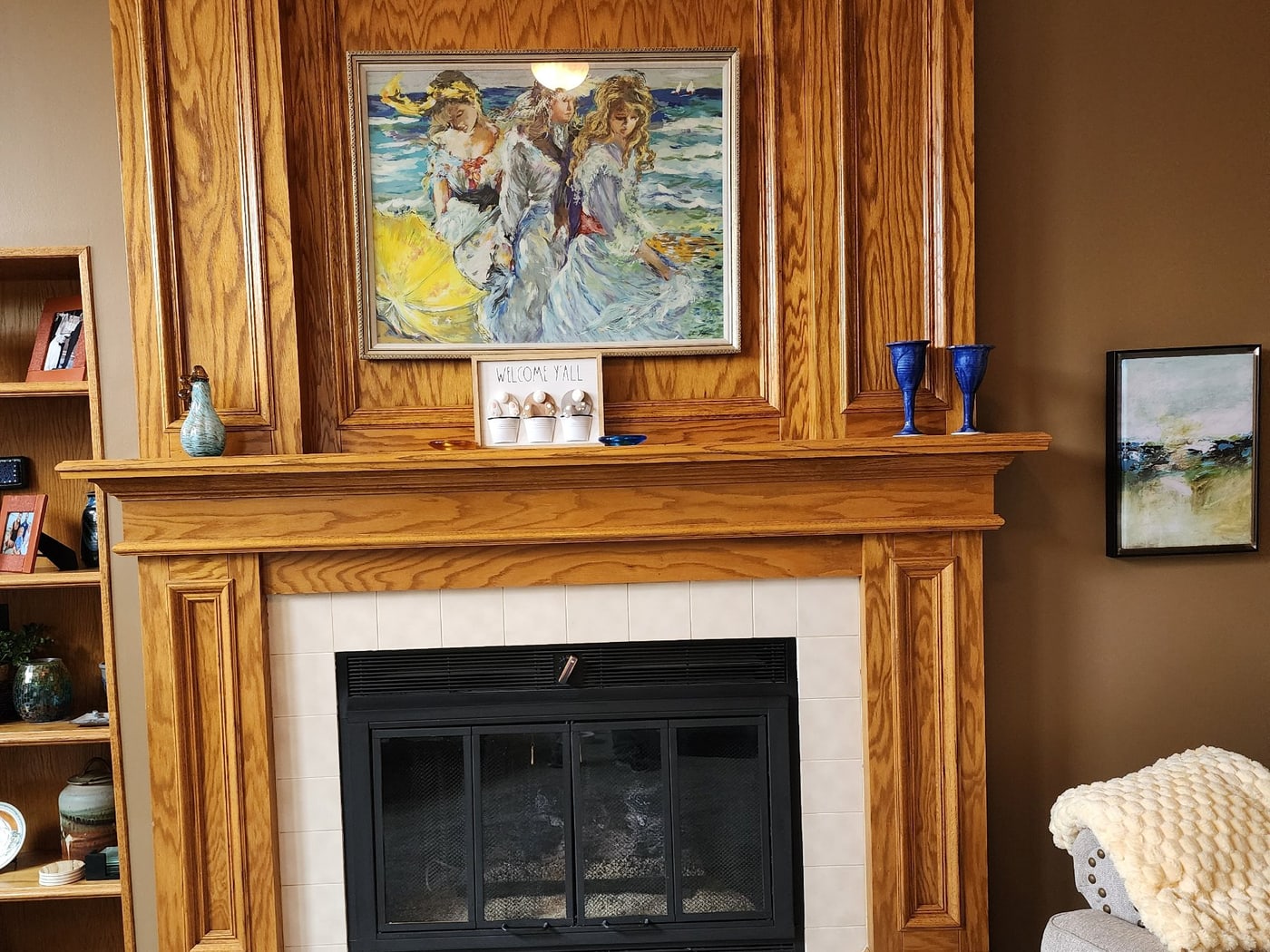 A hand-built fireplace surround by Hansen Construction, Bellevue